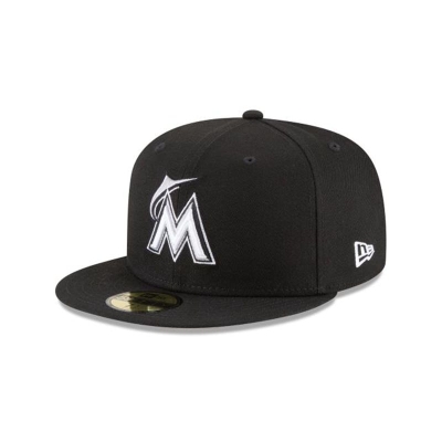 Miami Marlins Gorra | New Era MLB Basic 59fifty Fitted Cap Mexico - Negros